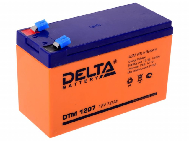 Аккумуляторная батарея DTM 1207 12В 7.2Ач 151х65х94мм Delta