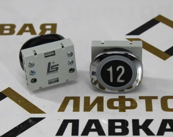 Модуль кнопочный красная подсветка "12" F6-LENS BUT-SAN
