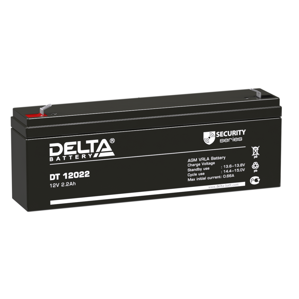Аккумуляторная батарея DT12022 12В 2,2Ач 178х35х60мм Delta