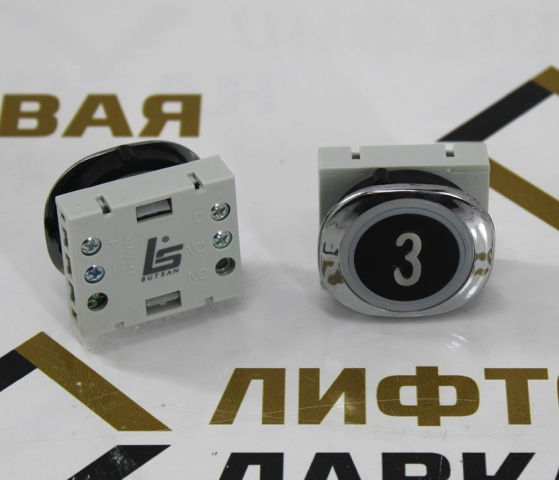 Модуль кнопочный красная подсветка "3" F6-LENS BUT-SAN