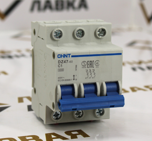 Автоматический выключатель 3P 1A C DZ47-60 187986 CHINT