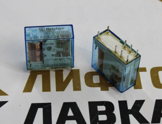 Реле силовое миниатюрное 24VDC 8A 2CO 40.52.7.024.0000 FINDER