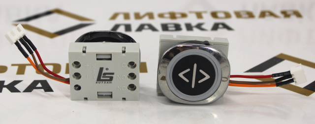 Модуль кнопочный красная подсветка "Открытие" F6-LENS 3 PIN BUT-SAN