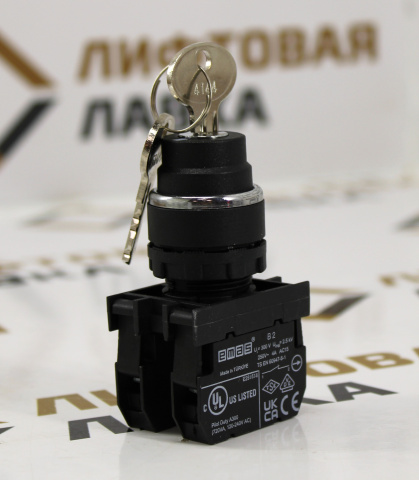 Кнопка с ключом 0-1 с фикс. ключ вынимается в положении 0 и 1 (1НО+1НЗ) B102AC20 EMAS
