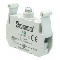 Блок-контакт НО зеленая подсветка B9 12-30VAC/VDC Emas